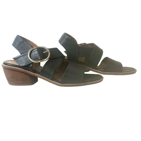 Sofft Womens 10 M Heel Sandals Faux Leather Black Comfort Casual Sling Back Open - Picture 4 of 11